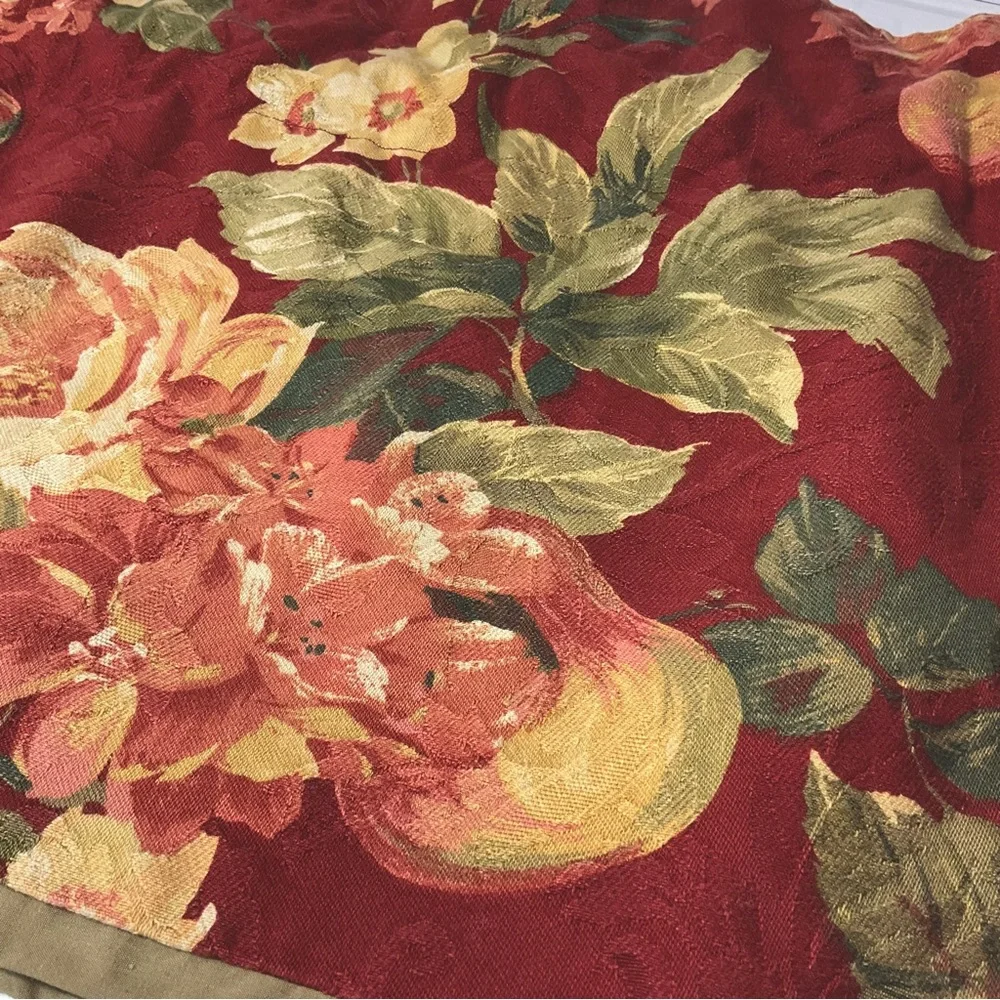 HANDMADE Floral Valances (3) Curtains in Red and Green